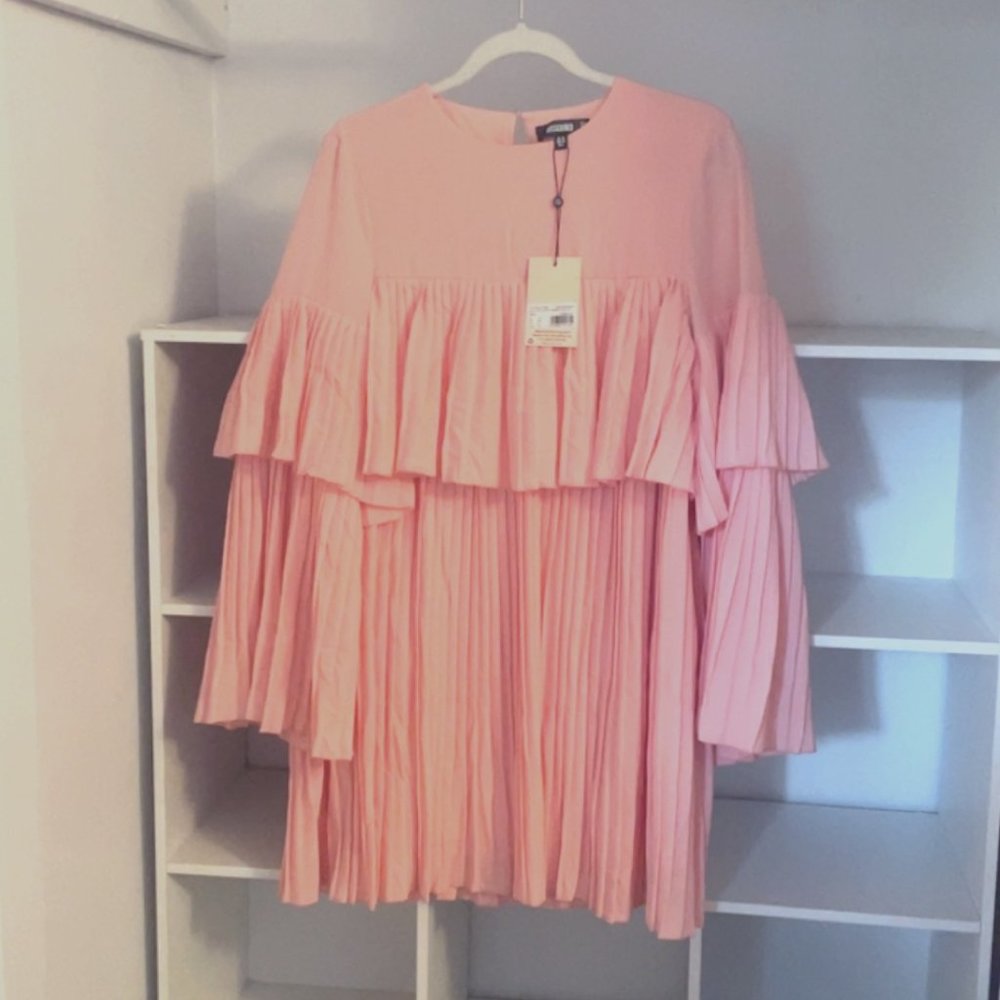 Missguided Peachy Pink Pleated Dress